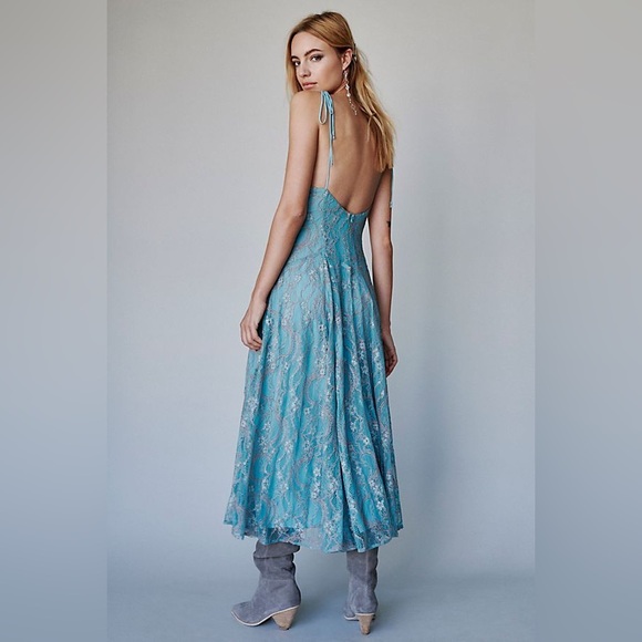 Free People Moon River Midi Lace Dress - anjungansar.my